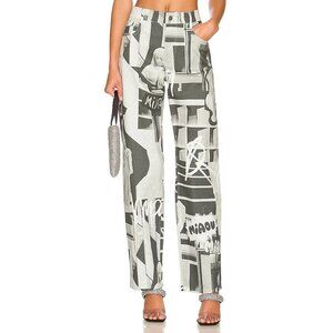 Miaou Fargo Pants in Stone Grey Print